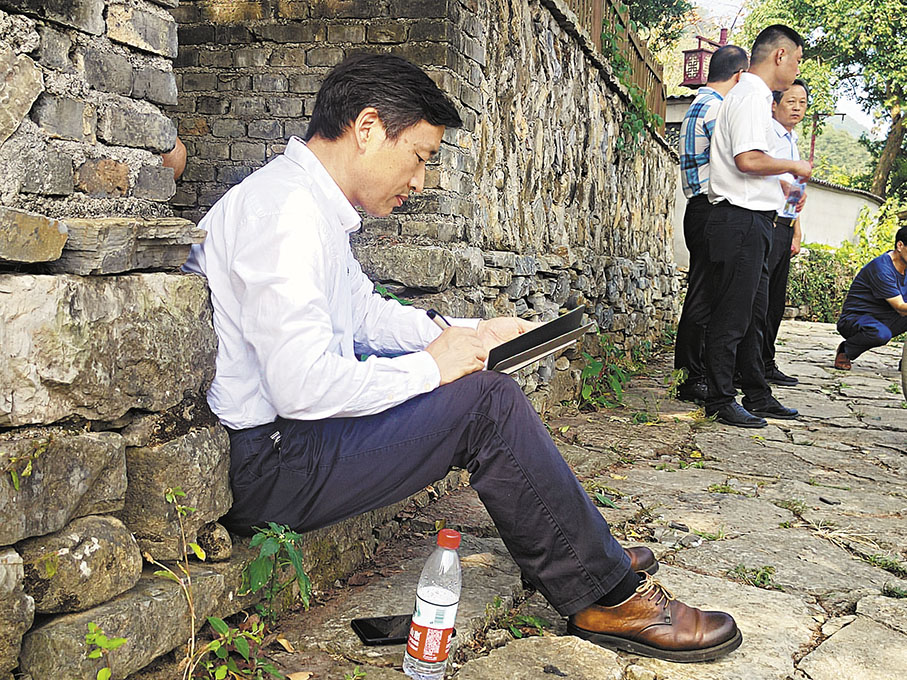 ◆陳林十分注重寫生。  香港文匯報安徽傳真