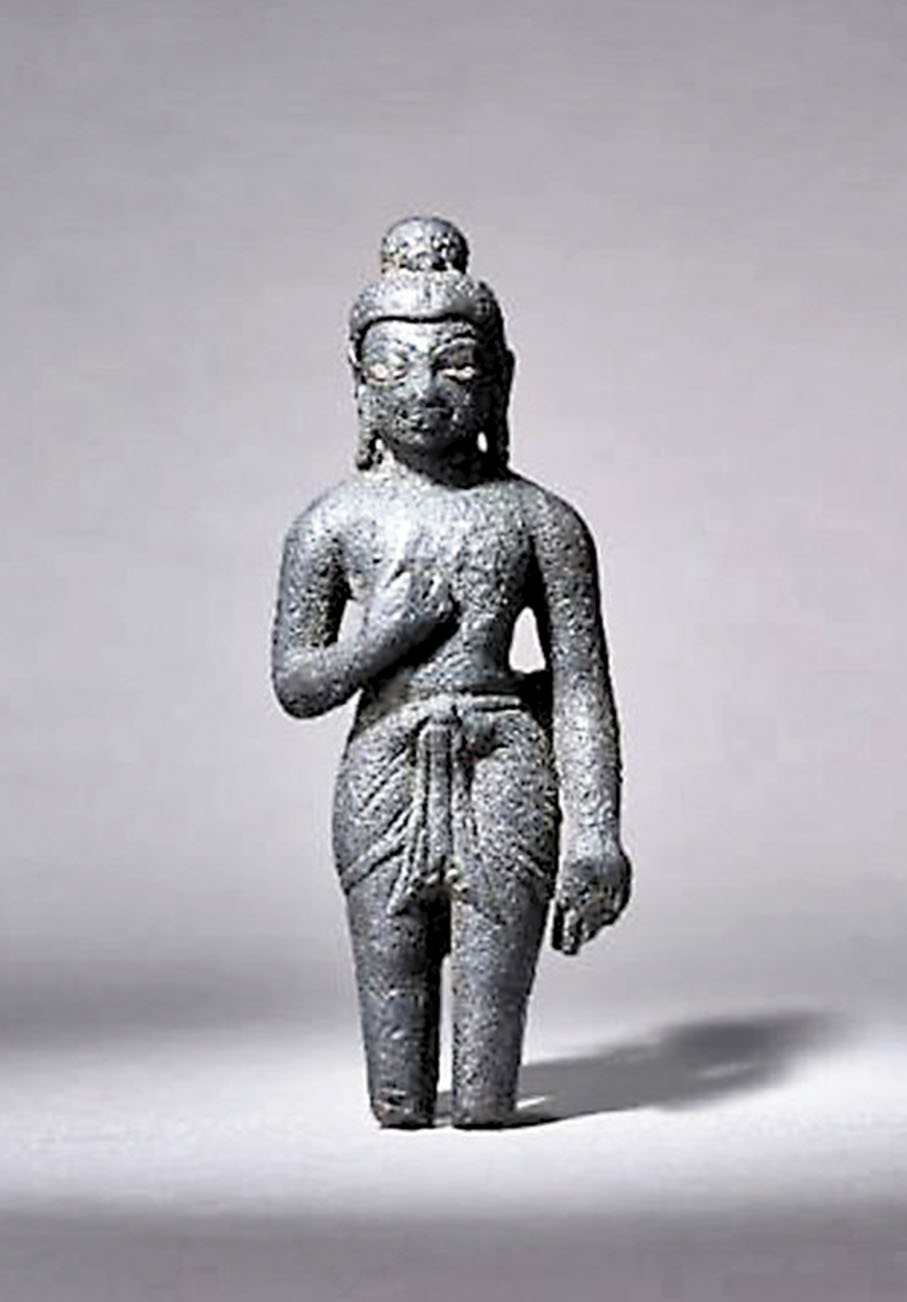 ◆犍陀羅 公元五至六世紀 銅錯銀誕生佛立像