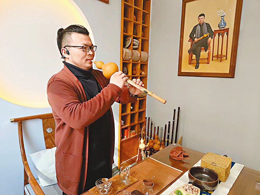 ◆張賀致力推廣傳承葫蘆絲。