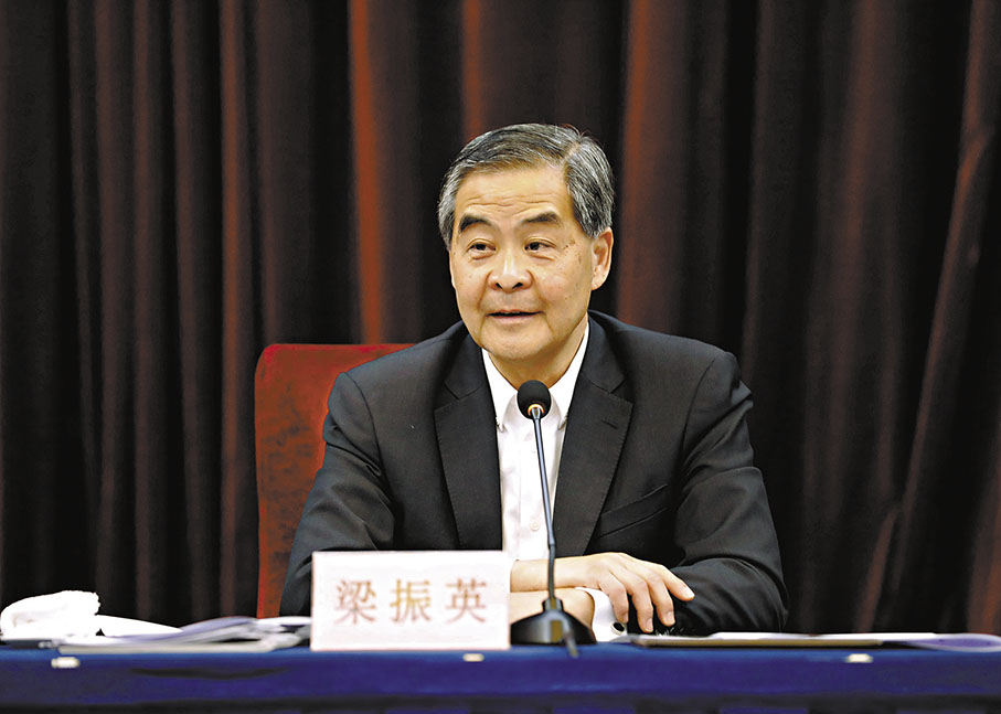 ◆梁振英出席會議。 香港文匯報記者王逍  攝