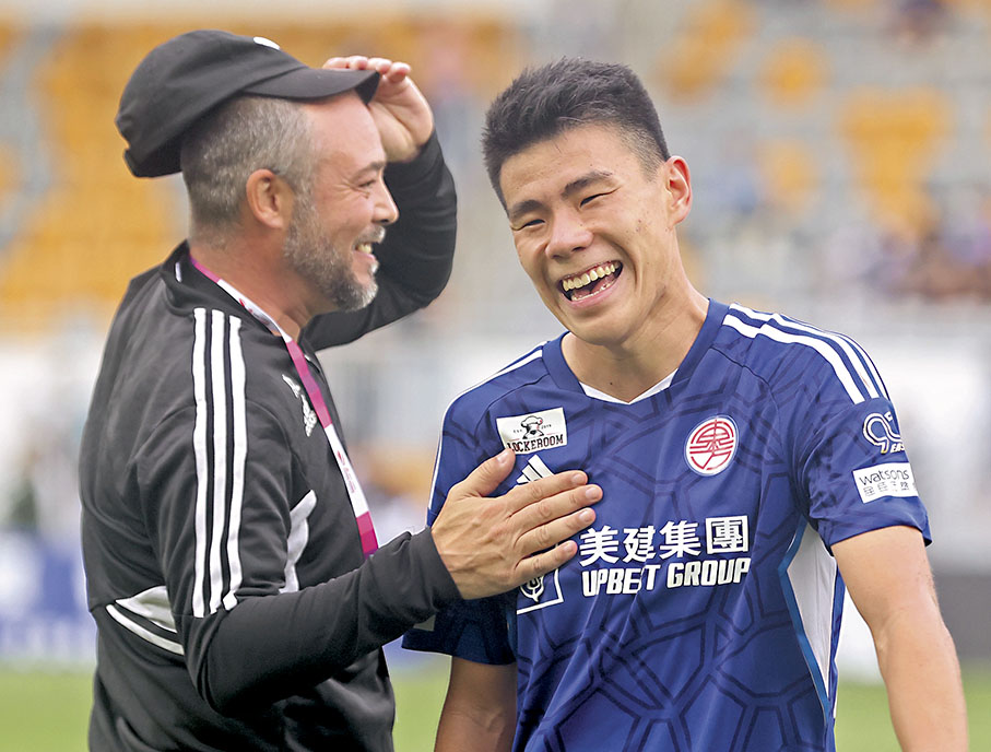 ◆ 孫銘謙（右）再次刷新個人入球紀錄。