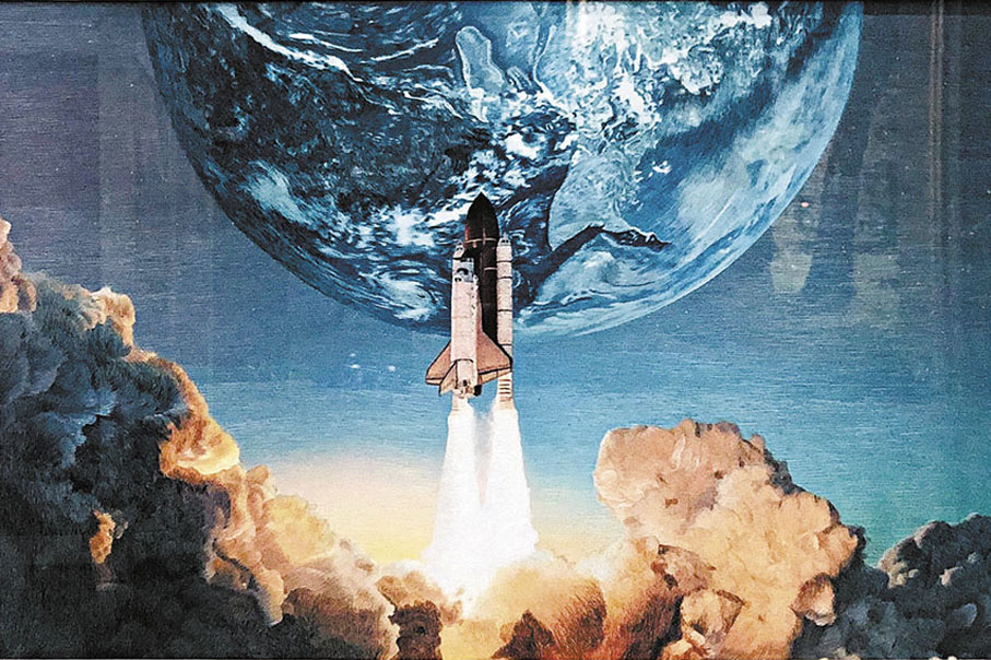 ◆湘繡創新題材作品《逐夢》。