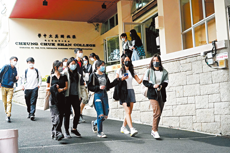 ◆ 文憑試試場之一:張祝珊英文中學。 香港文匯報記者曾興偉 攝