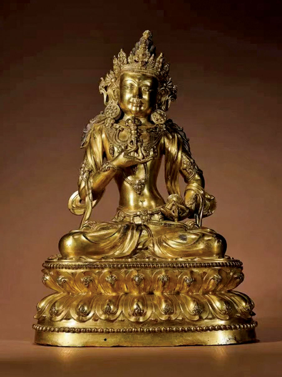 ◆明宣德 鎏金銅金剛蕯埵坐像