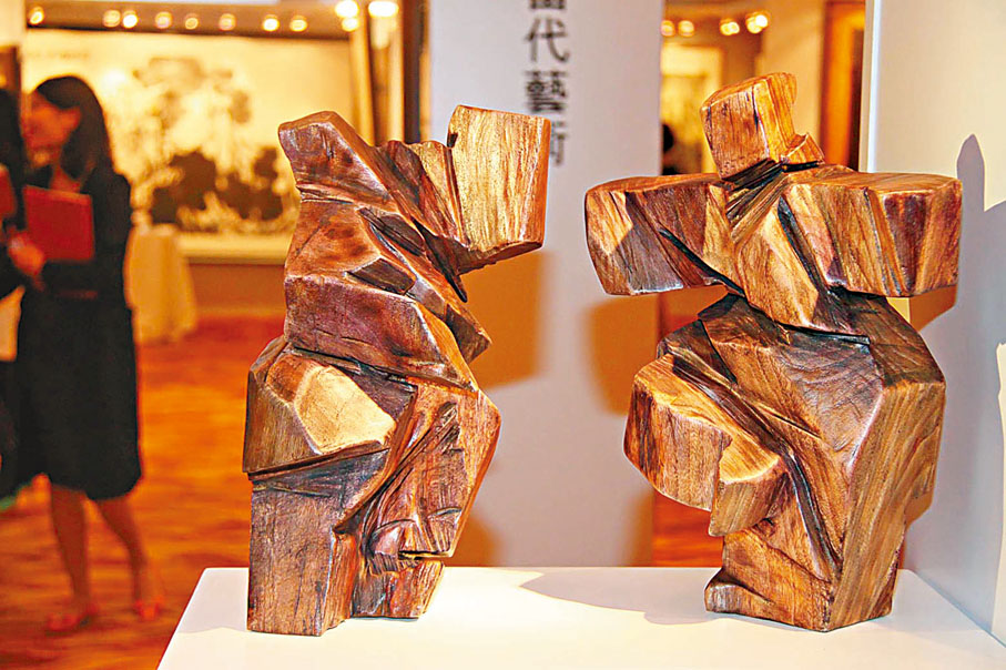 ◆朱銘的太極雕刻2014年曾在港拍賣。中央社