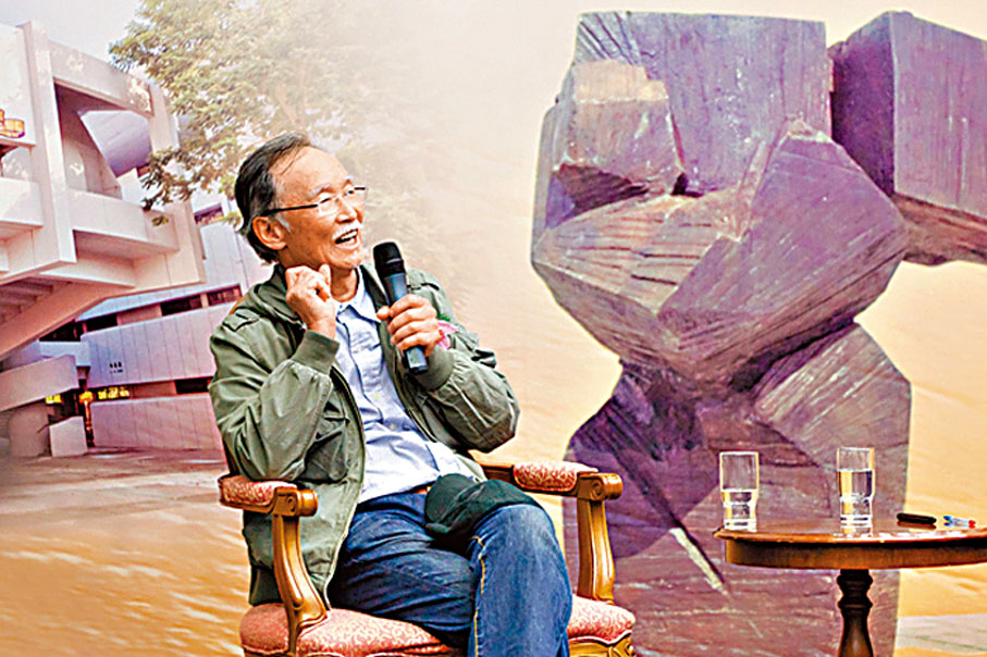 ◆朱銘2011年曾在中大發表題為「藝術即修行」的演講。 中大供圖