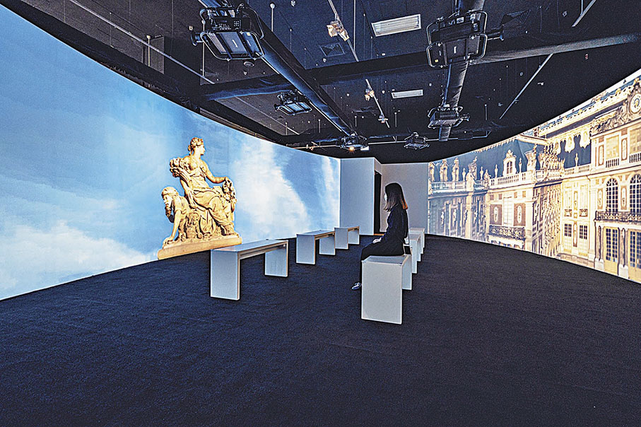 ◆沉浸式影片讓人一覽凡爾賽宮由破曉到黃昏的動人景致。 