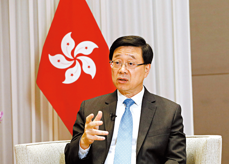 ◆李家超強調，全面重塑區議會有助整體提升政府對地區的管治能力。 香港文匯報記者曾興偉  攝