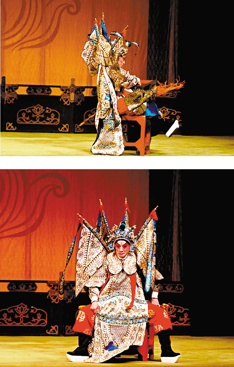 ◆李龍演出剷椅的連環功架。