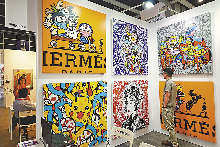 ◆具有視覺衝擊力的作品備受歡迎。  黃依江 攝