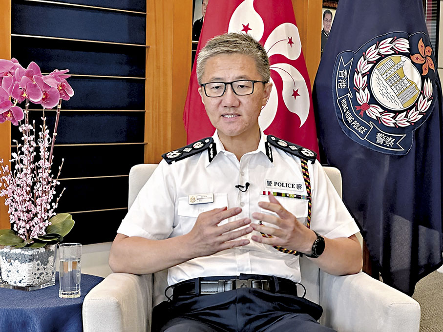 ◆蕭澤頤表示，現時審批每宗遊行申請，都會仔細分析情報，以防黑暴企圖騎劫。 大公文匯全媒體 記者周楎  攝