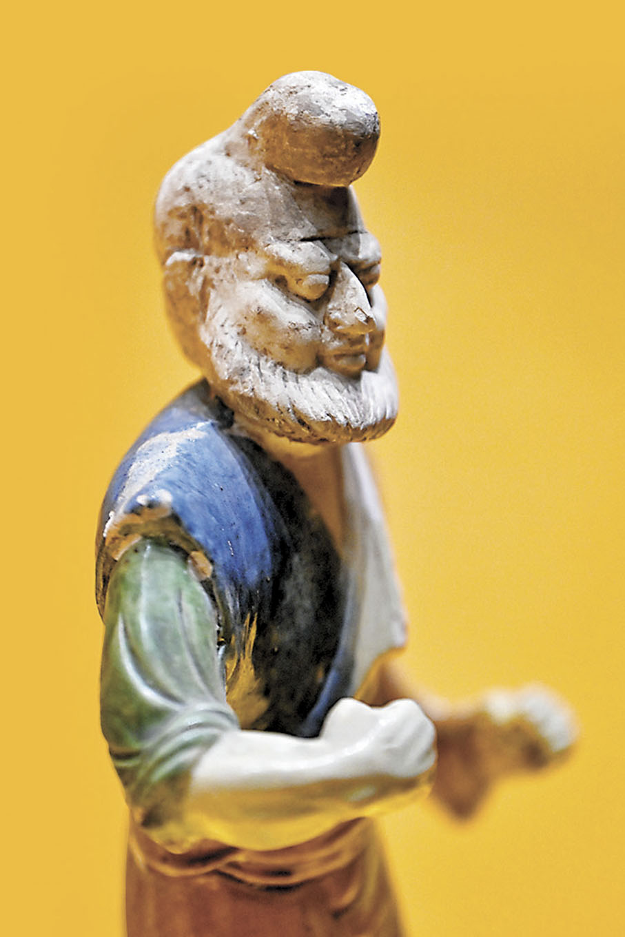 ◆唐代三彩胡人牽馬（駝）陶俑