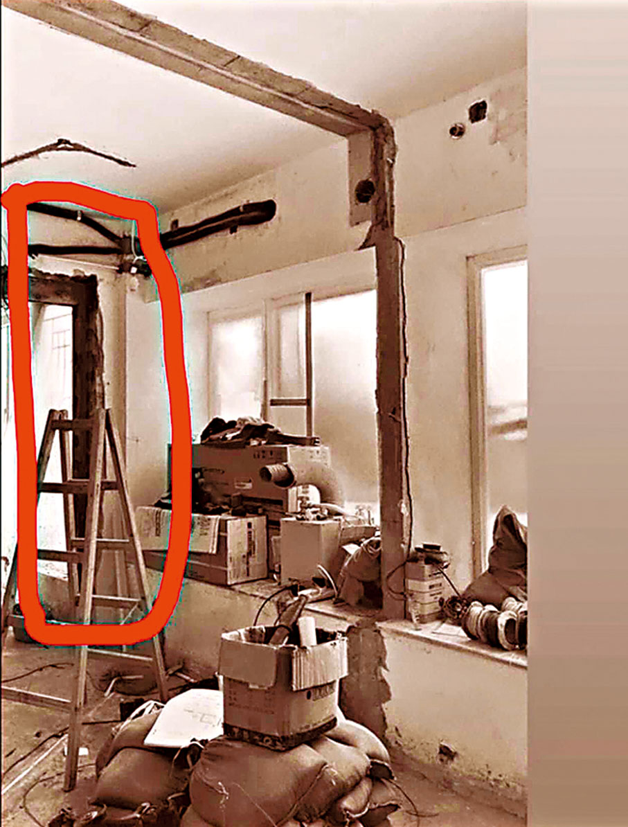 ◆日出康城首都一個單位違規拆卸結構牆，引起居民擔心大廈結構問題。 網上圖片