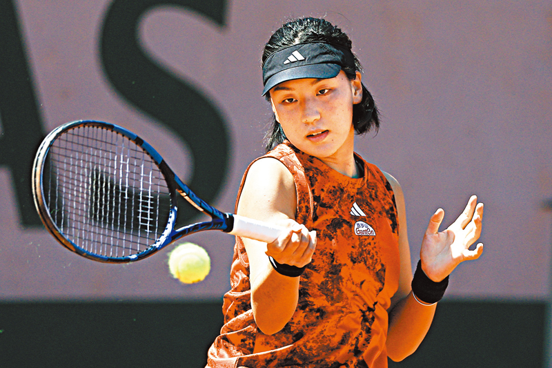 ◆王欣瑜首次打入大滿貫賽事女單32強。 美聯社