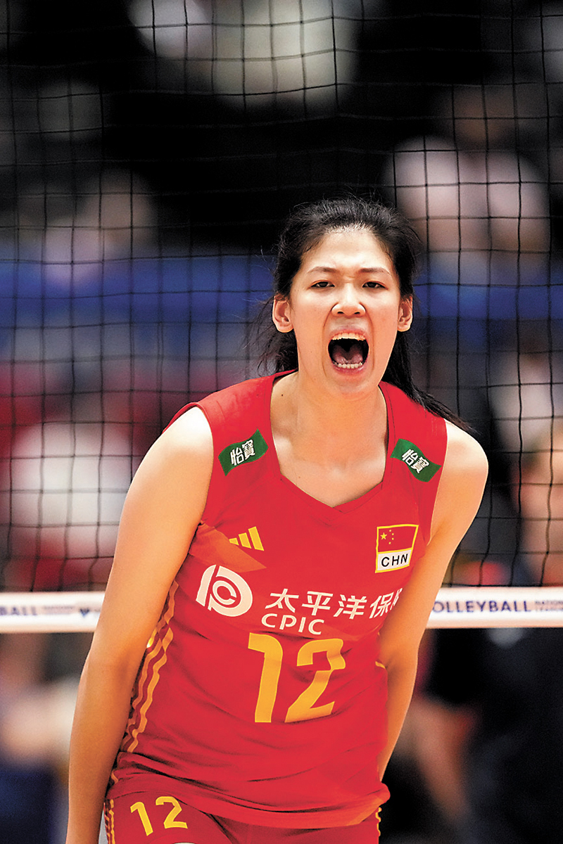 ◆李盈瑩連續三場成為中國女排的得分王。新華社