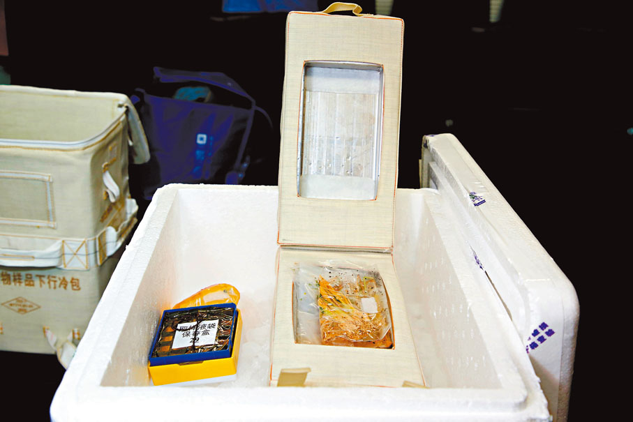 ◆隨神舟十五號返回地面的太空科學實驗樣品。 中新社