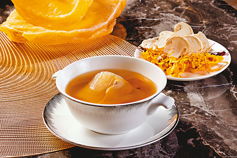 ◆ 松茸螺片燉花膠