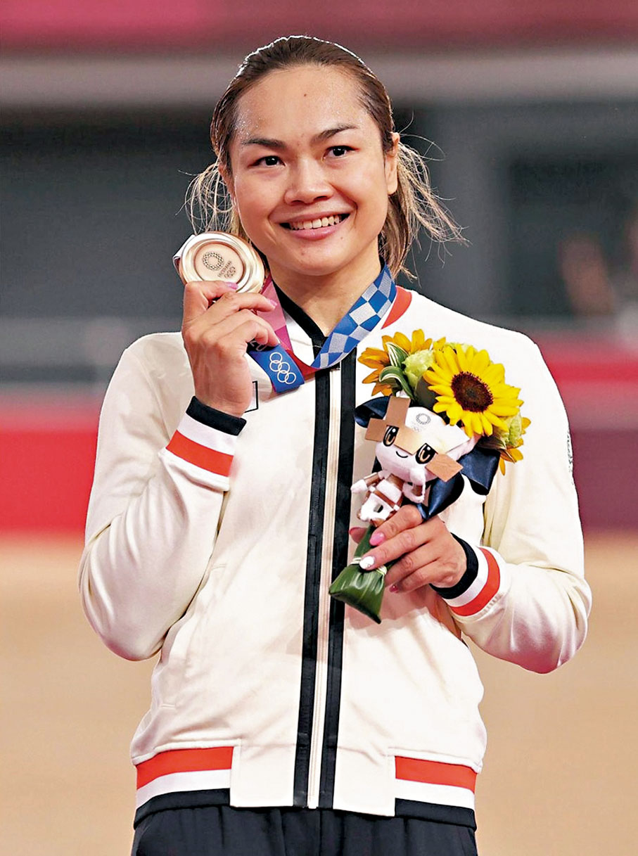◆李慧詩在東京奧運奪得爭先賽銅牌。資料圖片