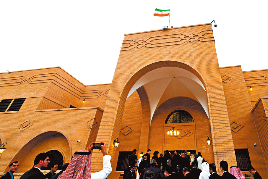 ◆伊朗駐沙特大使館舉行重開儀式。路透社