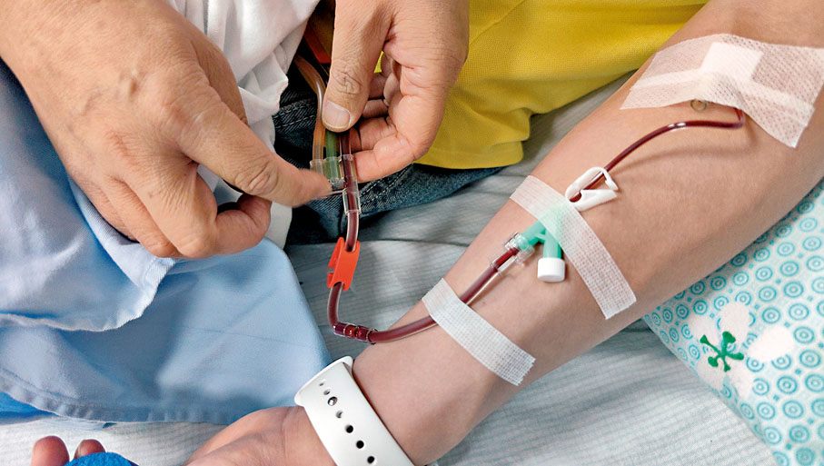 ◆採集造血幹細胞。香港文匯報記者郭若溪 攝