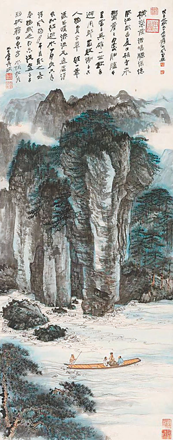 ◆ 圖為張大千作品《前赤壁賦圖》。 資料圖片