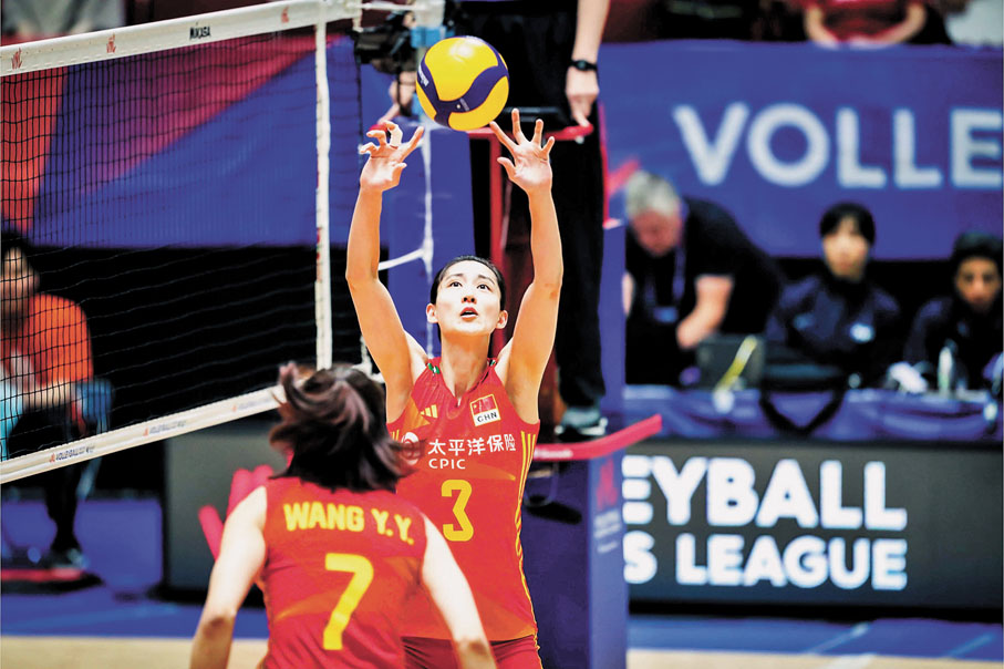 ◆刁琳宇（3號）上周在對荷蘭一役組織進攻。FIVB圖片