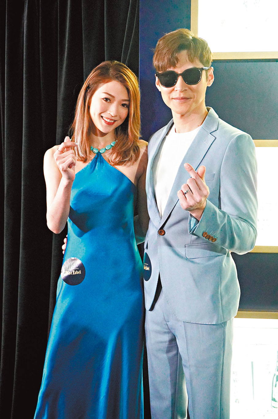 ◆陳家樂與愛妻連詩雅大派心心。