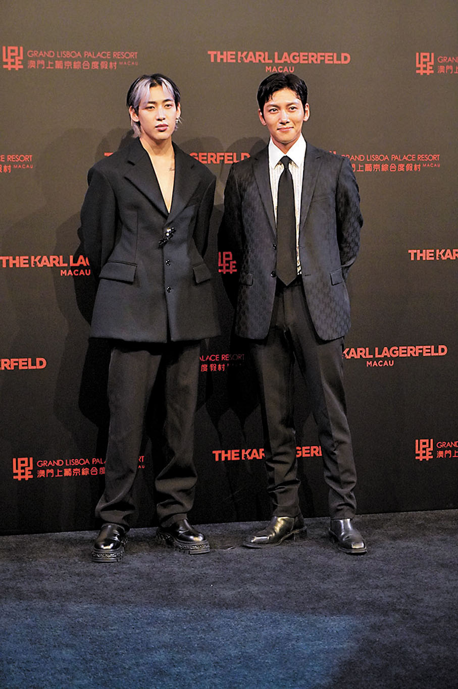 ◆ 池昌旭（右）與韓團GOT7泰籍成員BamBam亮相澳門。