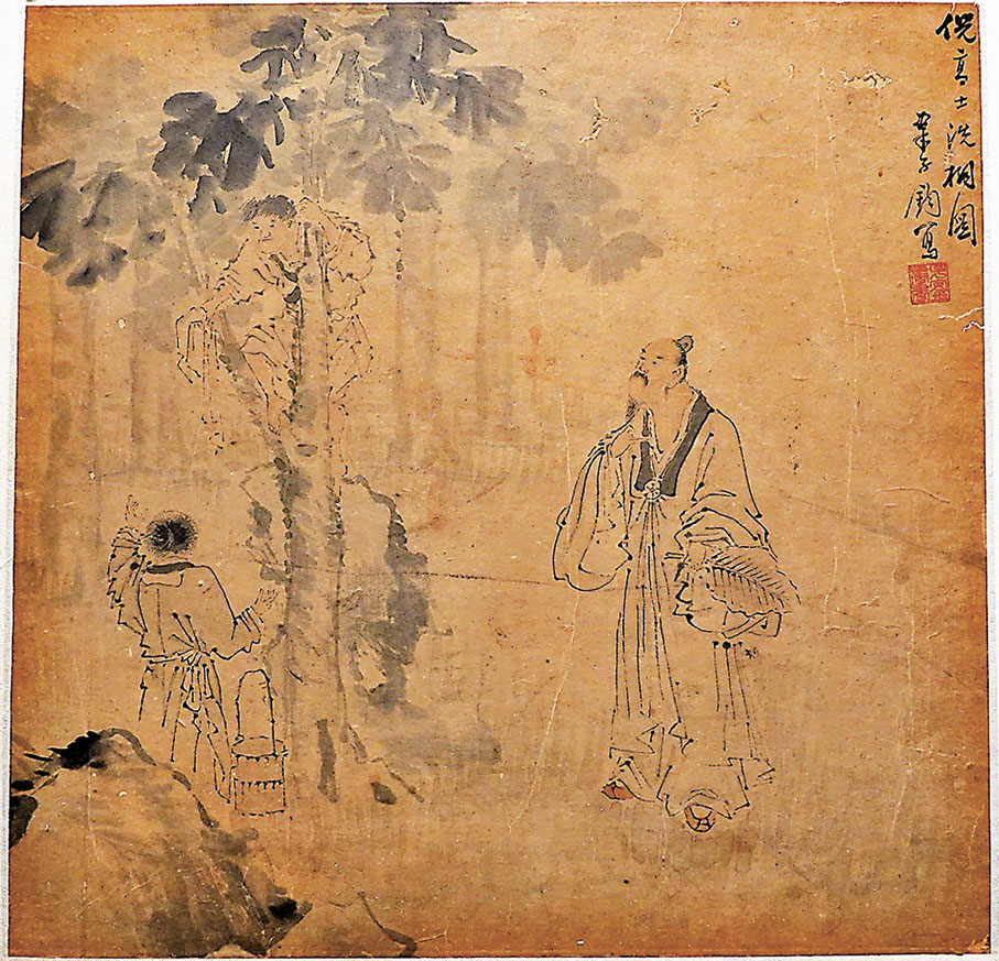 ◆傅世亨藏品 人物山水冊頁  部分（清代  韋子鈞）