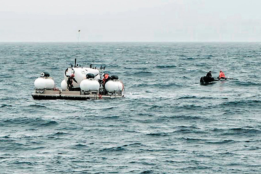 ◆泰坦號周日下潛1小時45分後失去聯絡。 美聯社