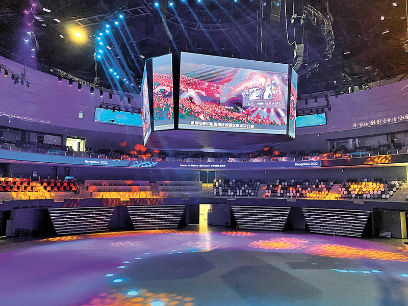 ◆杭州亞運電競場館的燈光、供電系統都是特別設置。 資料圖片