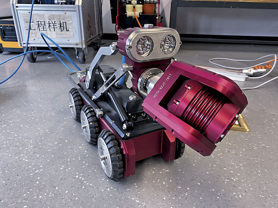 ◆圖為針對內地地下管網情況研發的管道檢測機器人。