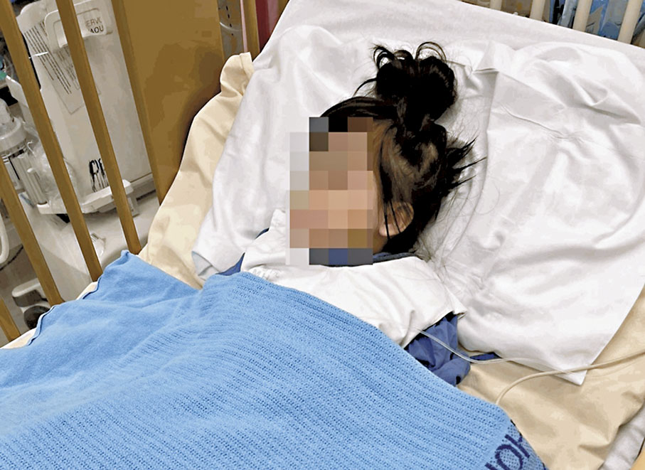 ◆ 女童母親指女兒現留醫深切治療部。