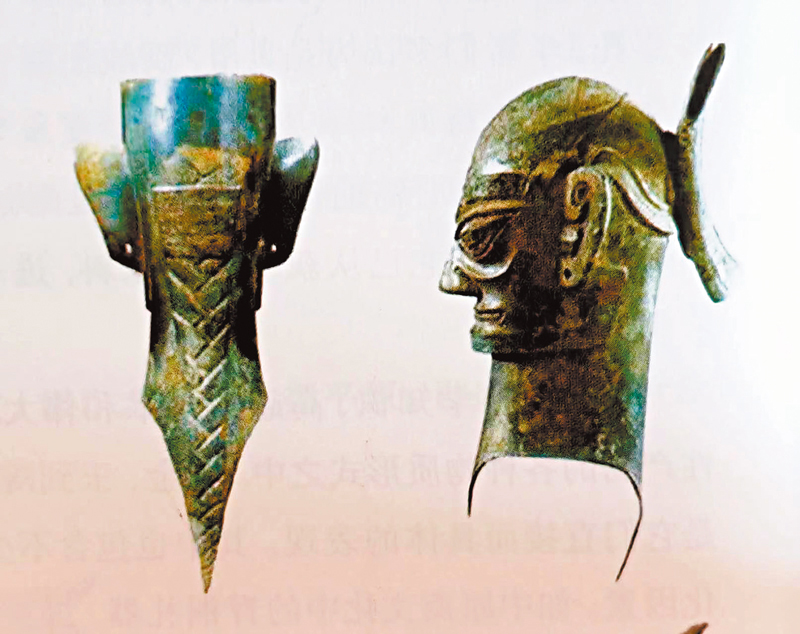 ◆圖三：三星堆出土的青銅頭像