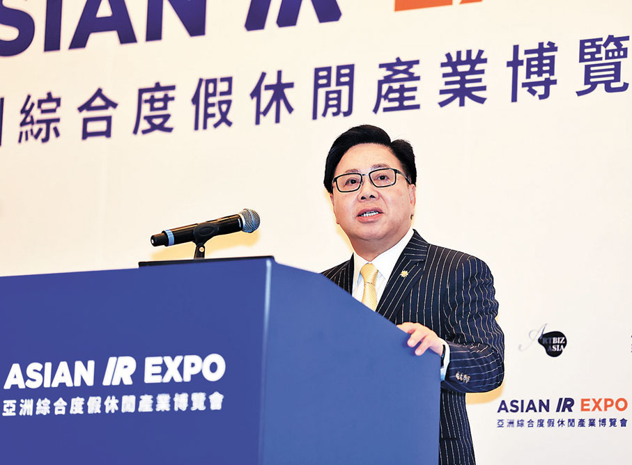 ◆金沙中國總裁、執行董事王英偉出席並致辭。 中通社