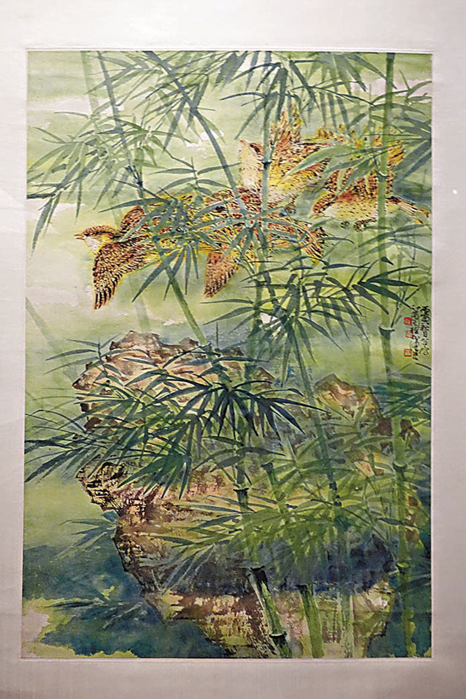 ◆《竹禽圖》為謝、陳二人所合作。