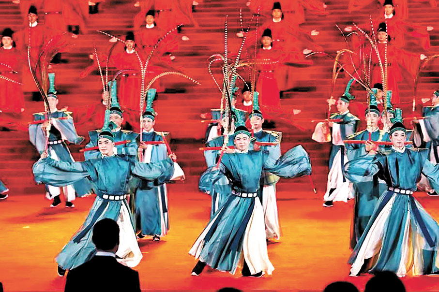 ◆中國古代最高禮儀舞蹈「八佾舞」表演。 新華社