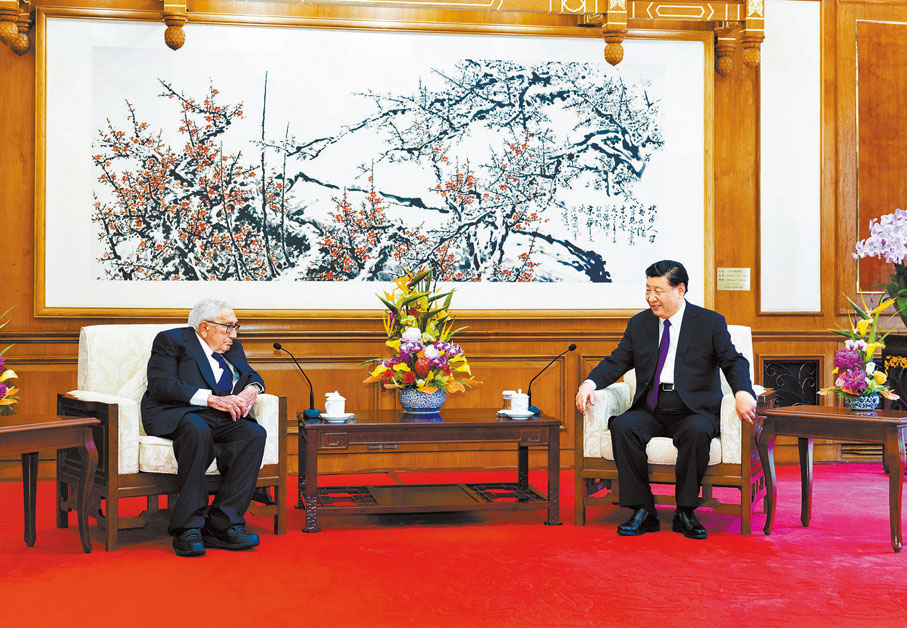 ◆7月20日，國家主席習近平在北京釣魚台國賓館會見美國前國務卿基辛格。新華社