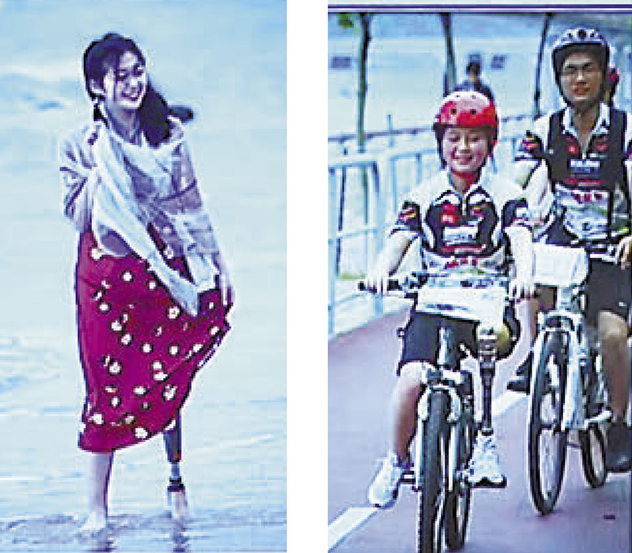 ◆ 黃思雨抬頭迎接別人目光，早年曾出席單車籌款活動。