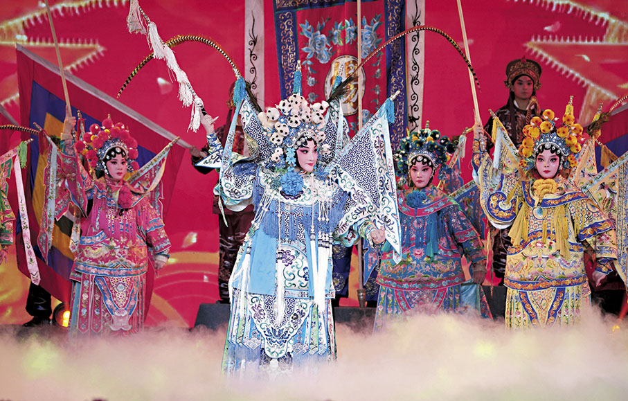 ◆秦腔《楊門女將》中李梅飾穆桂英。