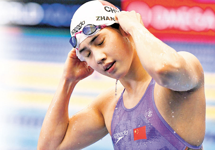 ◆張雨霏在女子100米蝶泳輕鬆晉級準決賽。 新華社