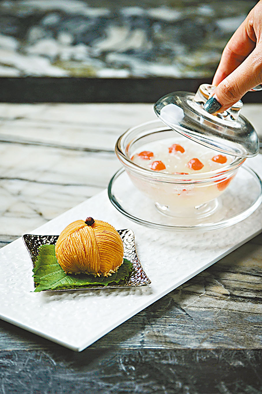 ◆冰花耳、奶黃繡球酥