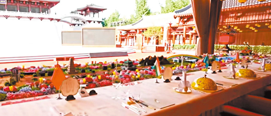 ◆國宴擺枱通達古今，獨具匠心。