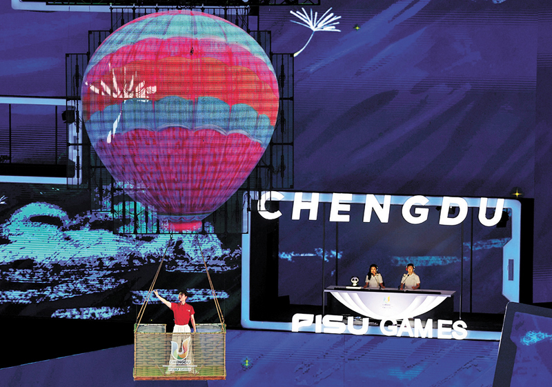 ◆ 閉幕禮加入直播元素。  新華社