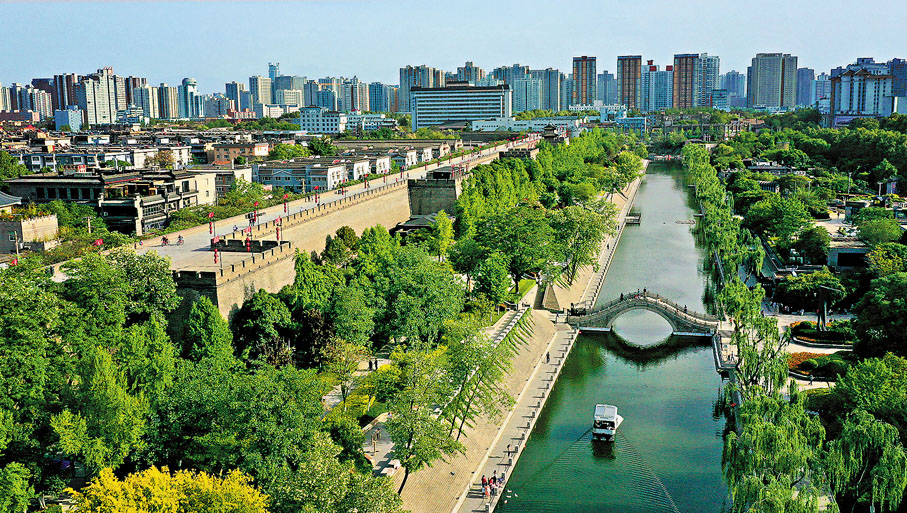 ◆西安城牆西側護城河