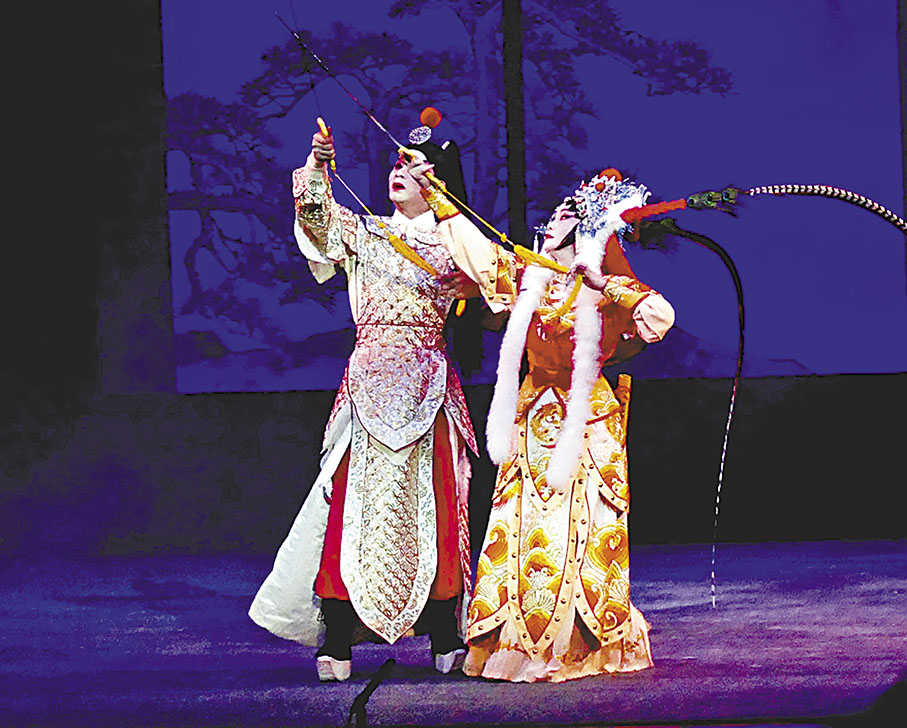 ◆家仇國恨集於二人，但情仍在，二人舞劍發洩抑憤。