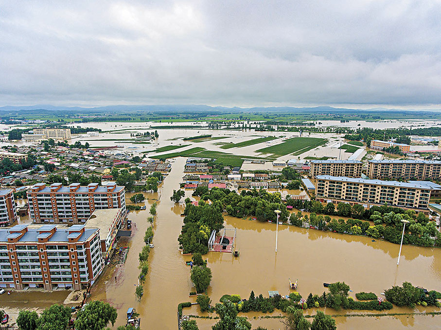 ◆8月5日，黑龍江省哈爾濱市延壽縣部分縣城被淹。 資料圖片