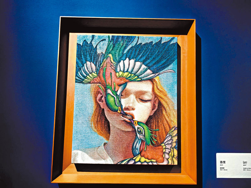 ◆簡明麻布丙烯畫作《洛里》