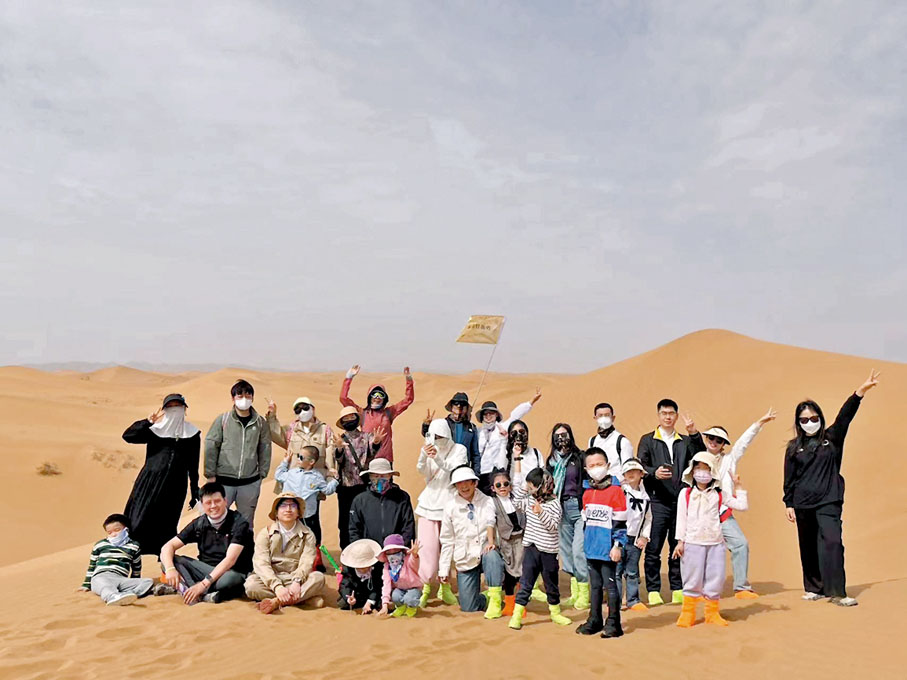 ◆沙坡頭景區迎來研學團隊遊覽。