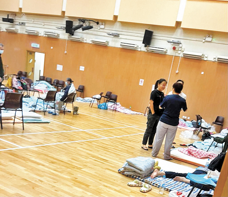 ◆不少市民入住粉嶺臨時庇護中心。 香港文匯報記者郭倩  攝